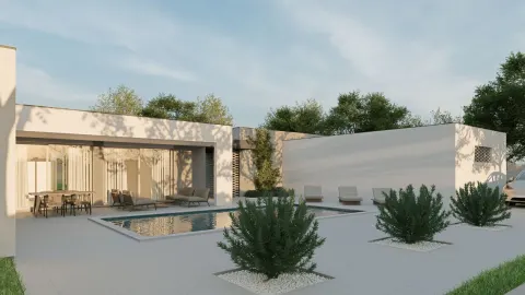 Parcela sa započetom gradnjom moderne vile sa bazenom i garažom 9